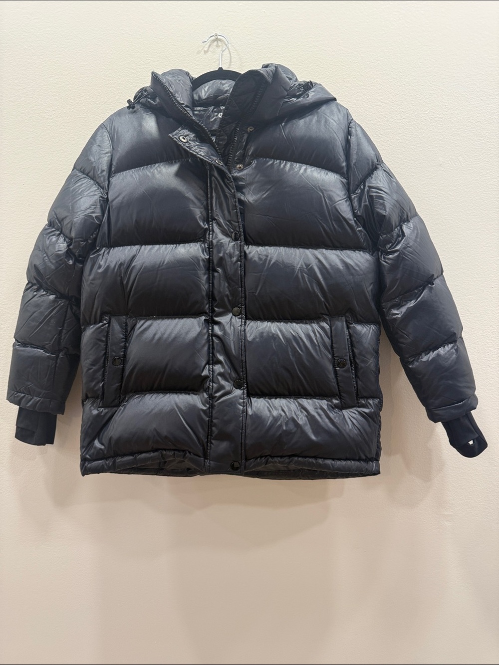 NWOT Quince Responsible Down Puffer Jacket Shiny Black Medium #8